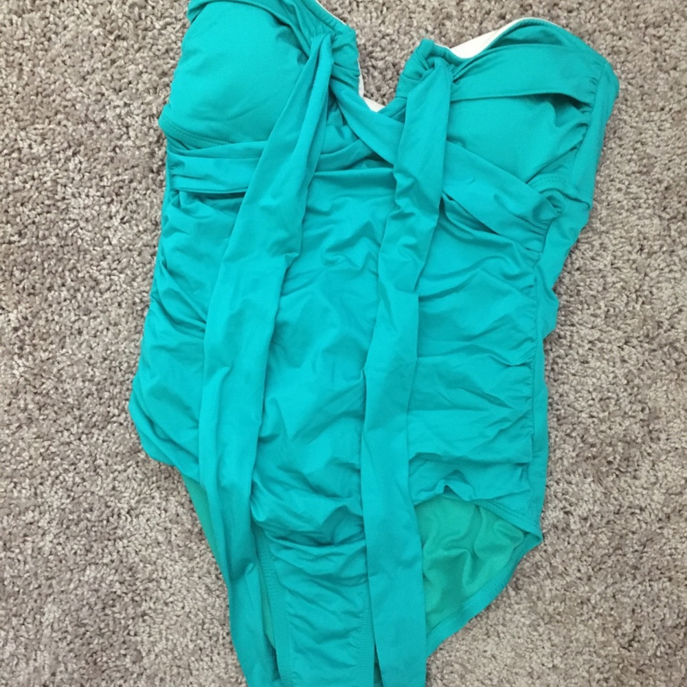 Target Merona brand teal/green swim suit